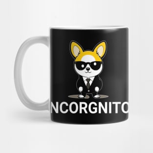 Incognito Detective Corgi Pun INCORGnito Funny Dog Lovers Puns Mug